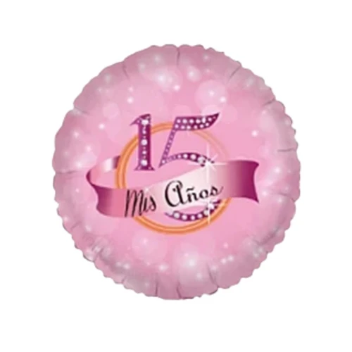 Globo 45cm 15 años rosa un