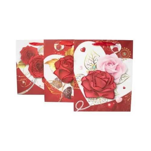 Bolsa regalo flor escarcha 26x32 un