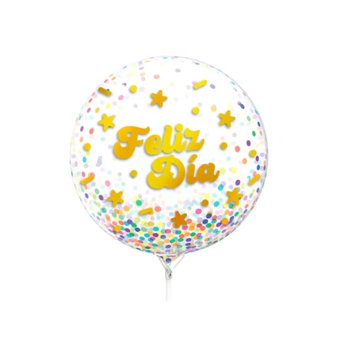 Globo 45cm  burbuja texto feliz día  un