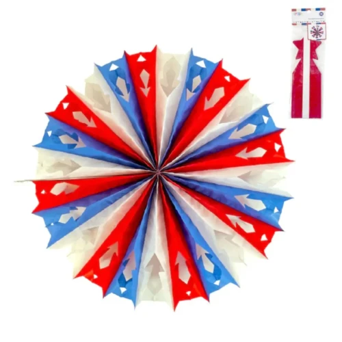 Adorno tricolor abanico 50cm un
