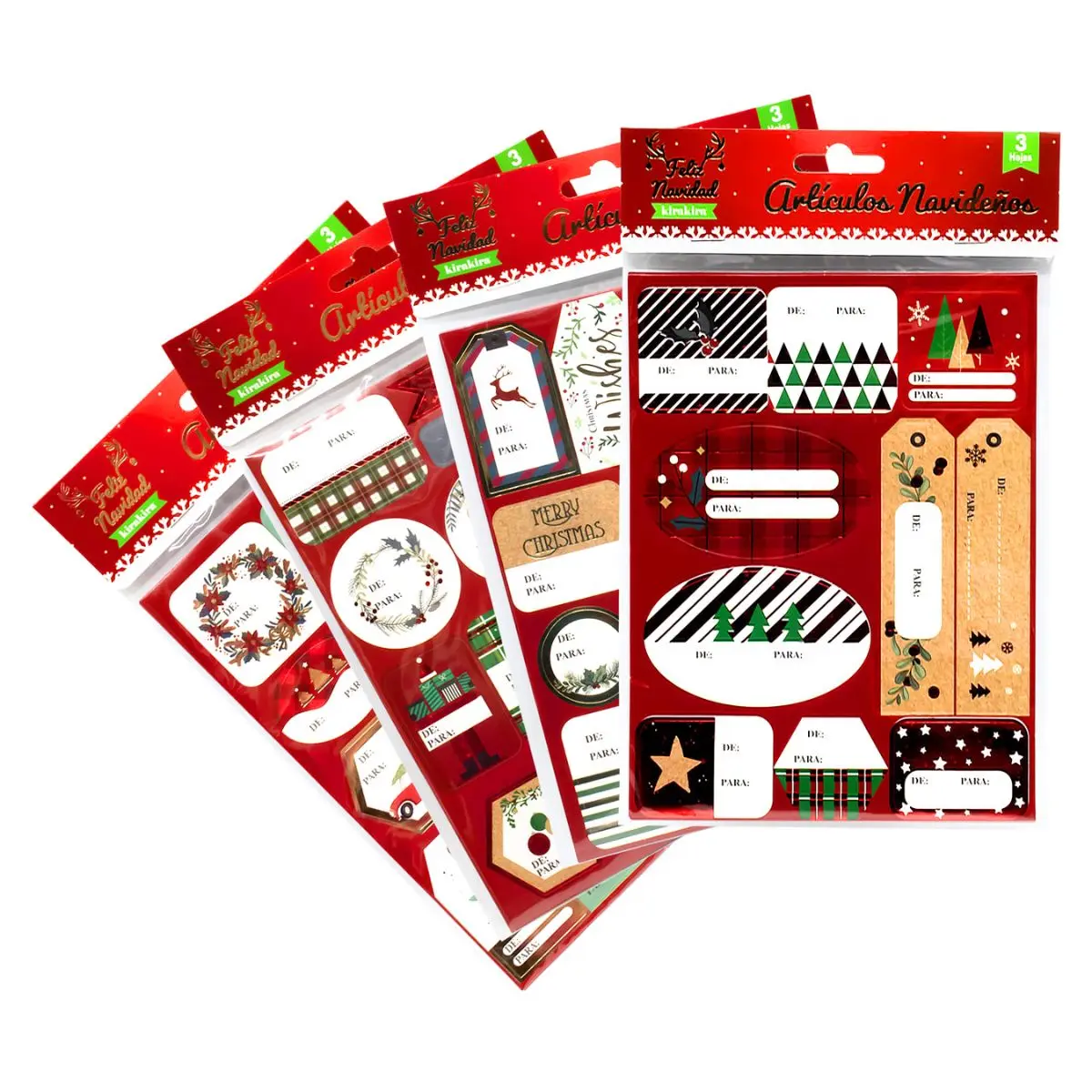 Adhesivo navideño 3 hojas