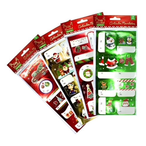 Adhesivos metalizados navideños 3 hojas