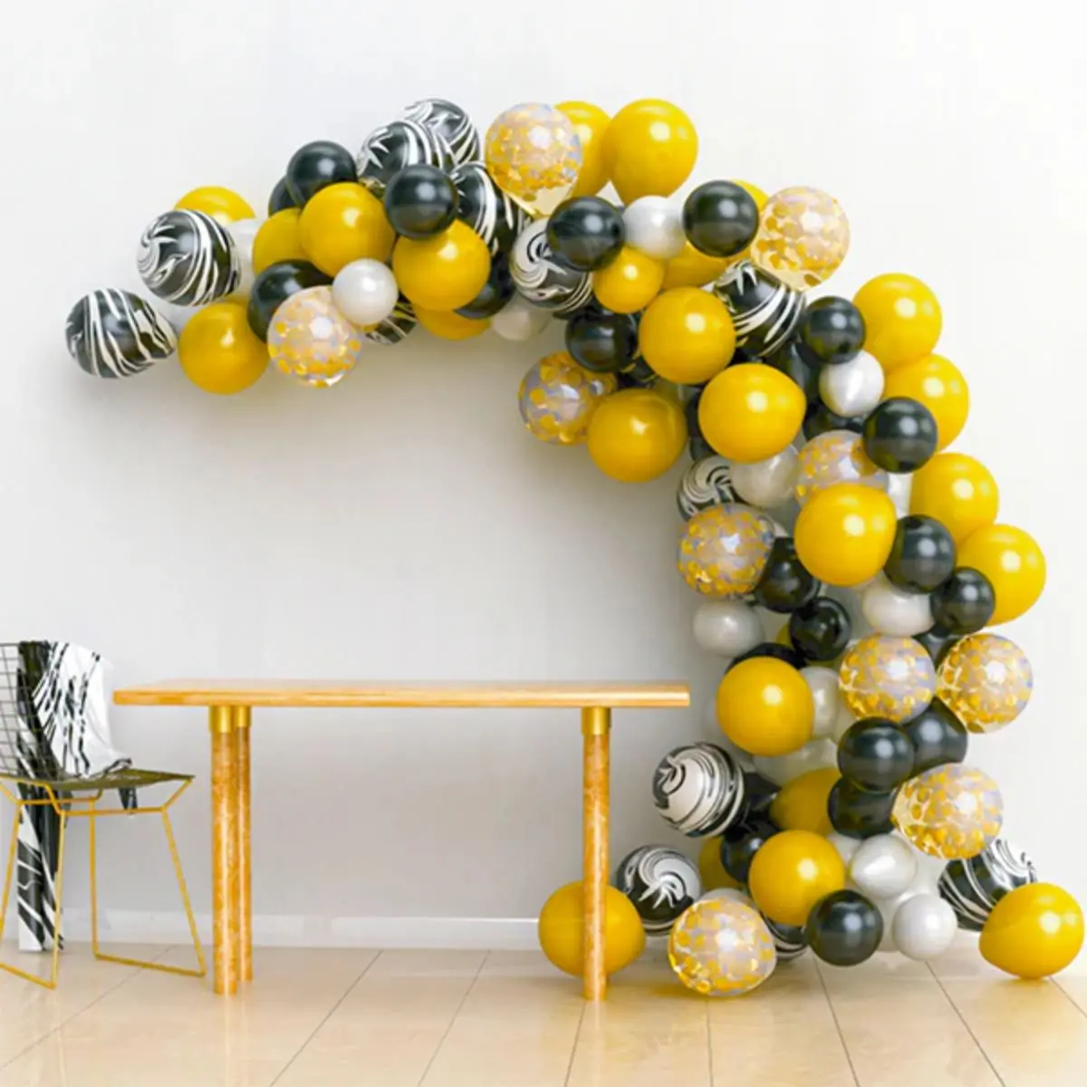 Arco de globos negro orgánico 100un