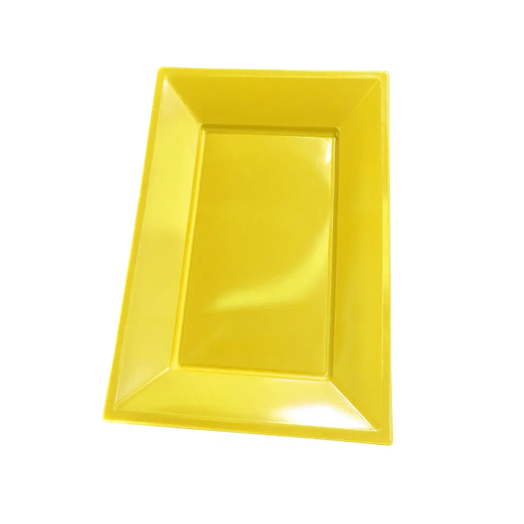 Bandeja rectangular amarilla 33x23cm 3un