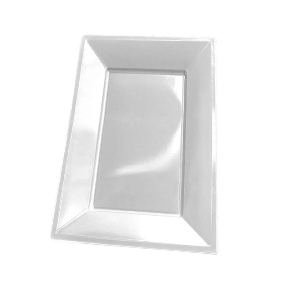 Bandeja rectangular blanco 23x33cm 3un