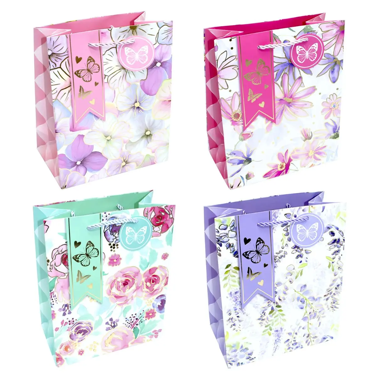 Bolsa de regalo mariposas 30x40cm un