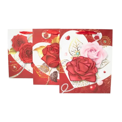 Bolsa de regalo rosas 30x40cm un
