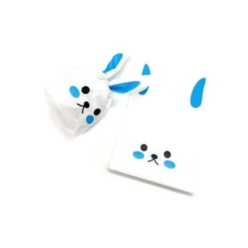 Set bolsa conejo celeste  14x23cm 10un