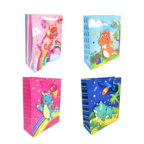 Bolsa de regalo dinosaurios 30x40cm un