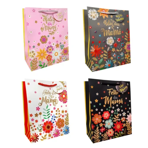 Bolsa de regalo DDM floreado glitter 30x40cm un
