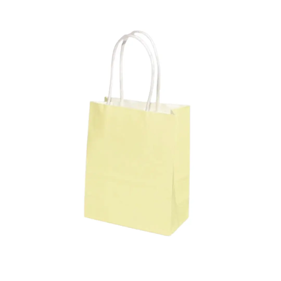 Bolsa de regalo kraft amarillo pastel un