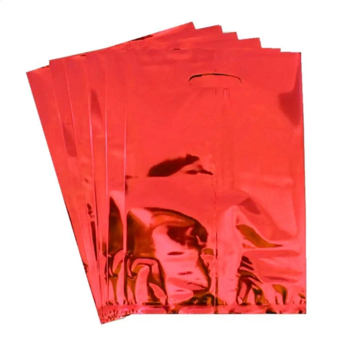 Bolsa metalizada roja 6un