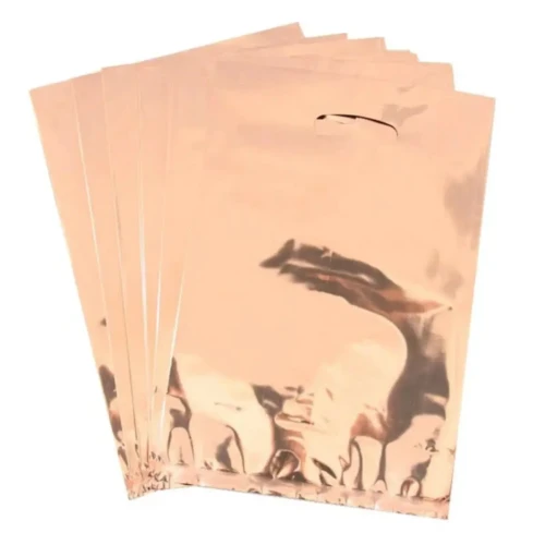 Bolsa metalizada rose gold 6un