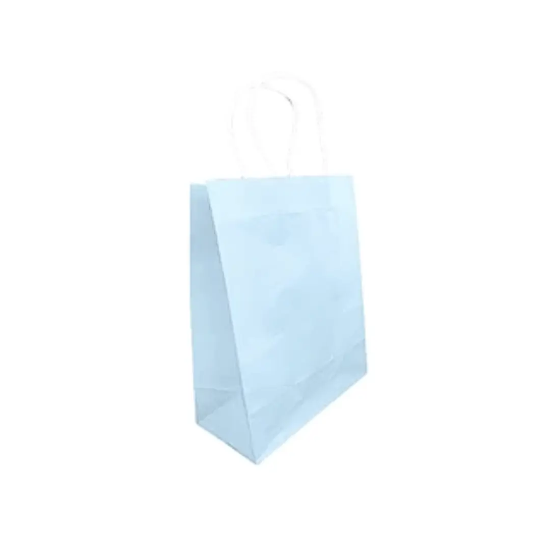 Bolsa de regalo kraft celeste pastel un