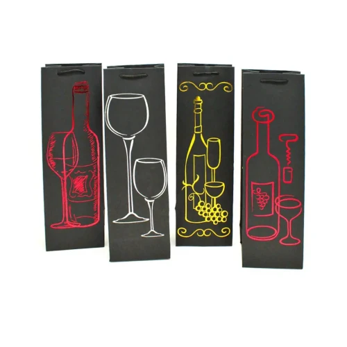 Bolsa de regalo negra  para botelllas un