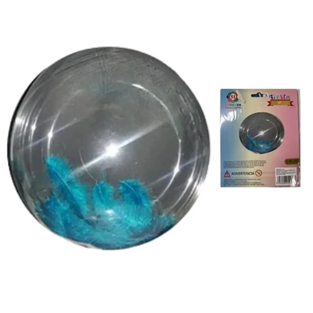 Globo 45cm burbuja plumas un