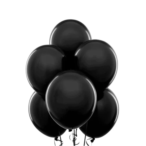 Globos lisos negros R9  látex 50 un