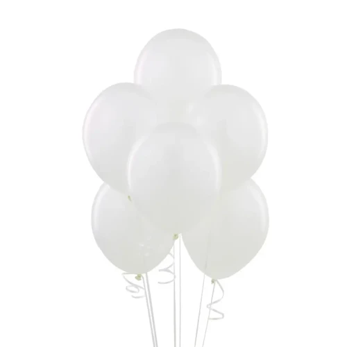 Globos lisos blancos R9  látex 50 un