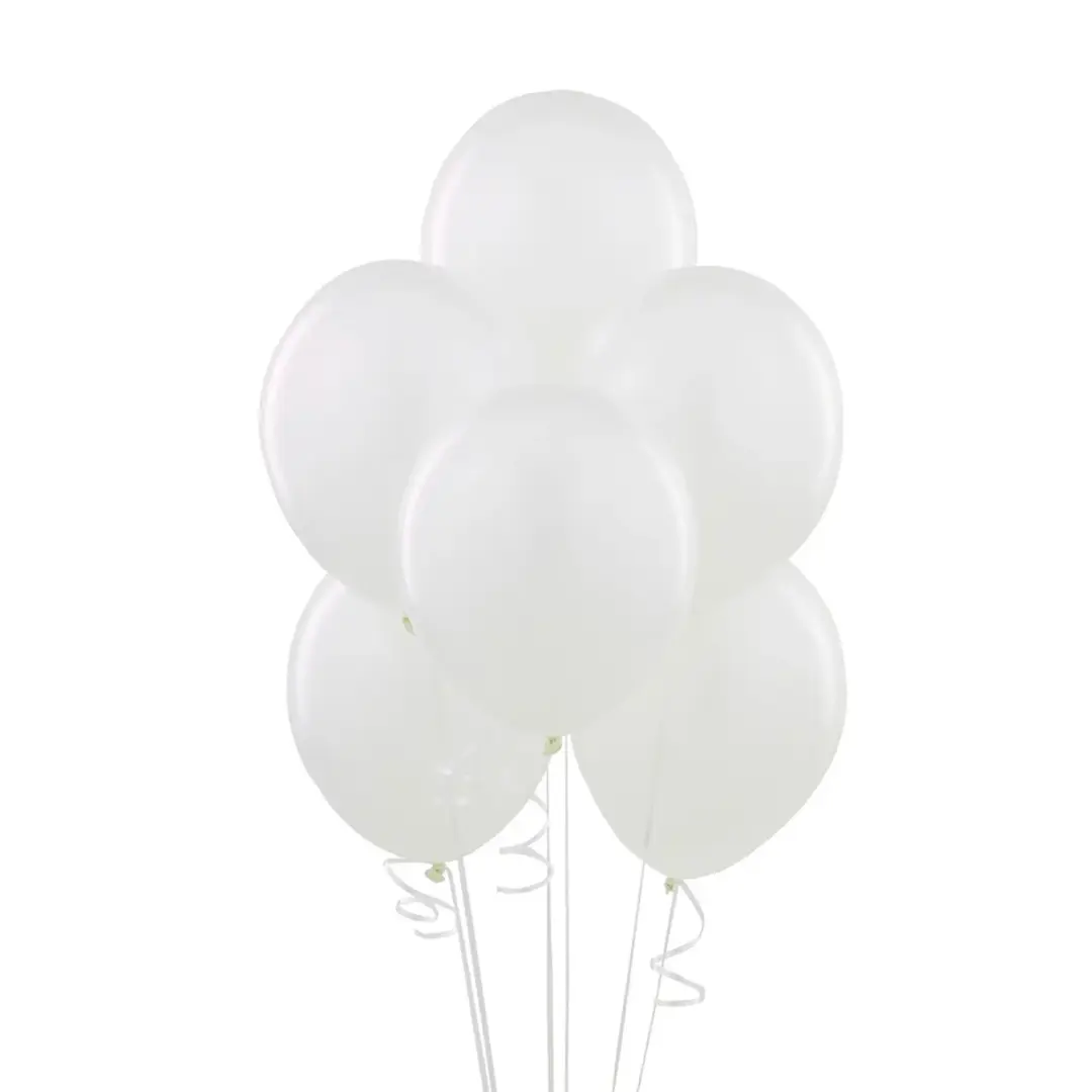 Globos lisos R9 blancos  látex 50 un