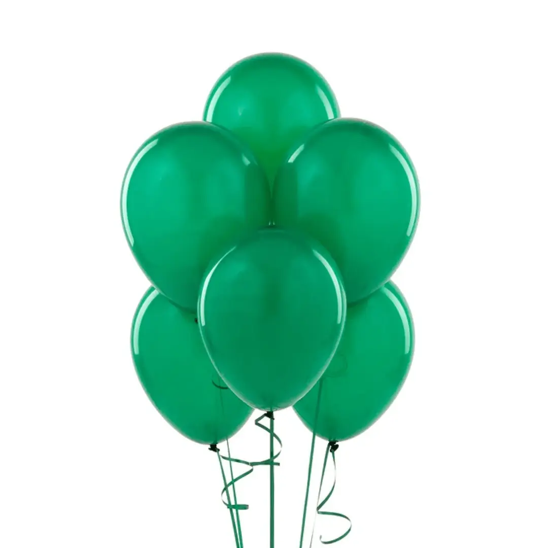Globos lisos verdes R9  látex 50 un