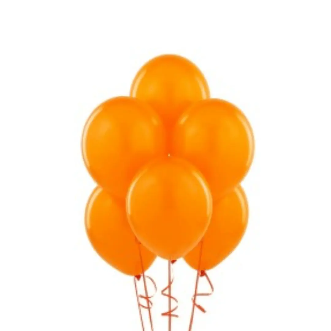 Globos lisos naranjos R9  látex 25 un