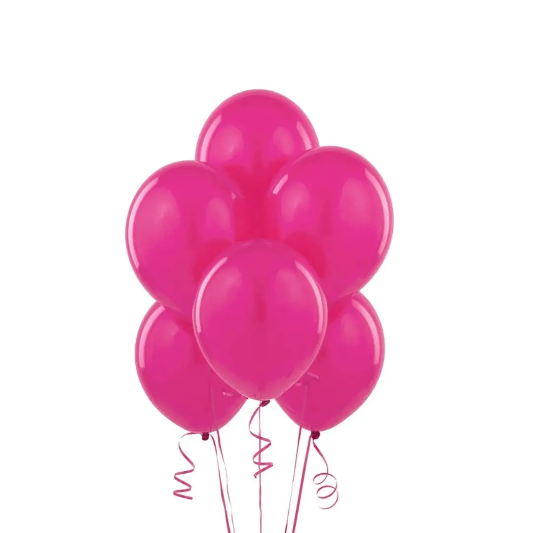 Globos lisos fucsia R9  látex 25 un