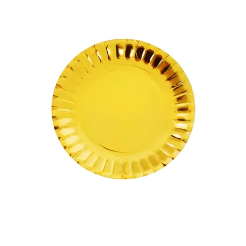 Plato cartón 18cm dorado 6un