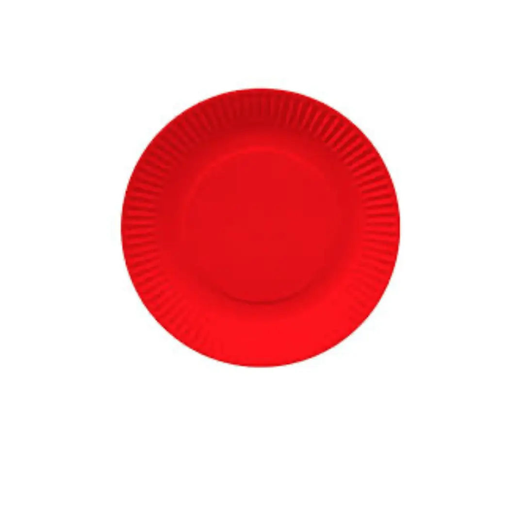 Plato cartón 18cm rojo 10un