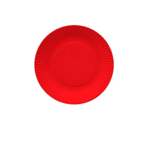 Plato cartón 18cm rojo 10un
