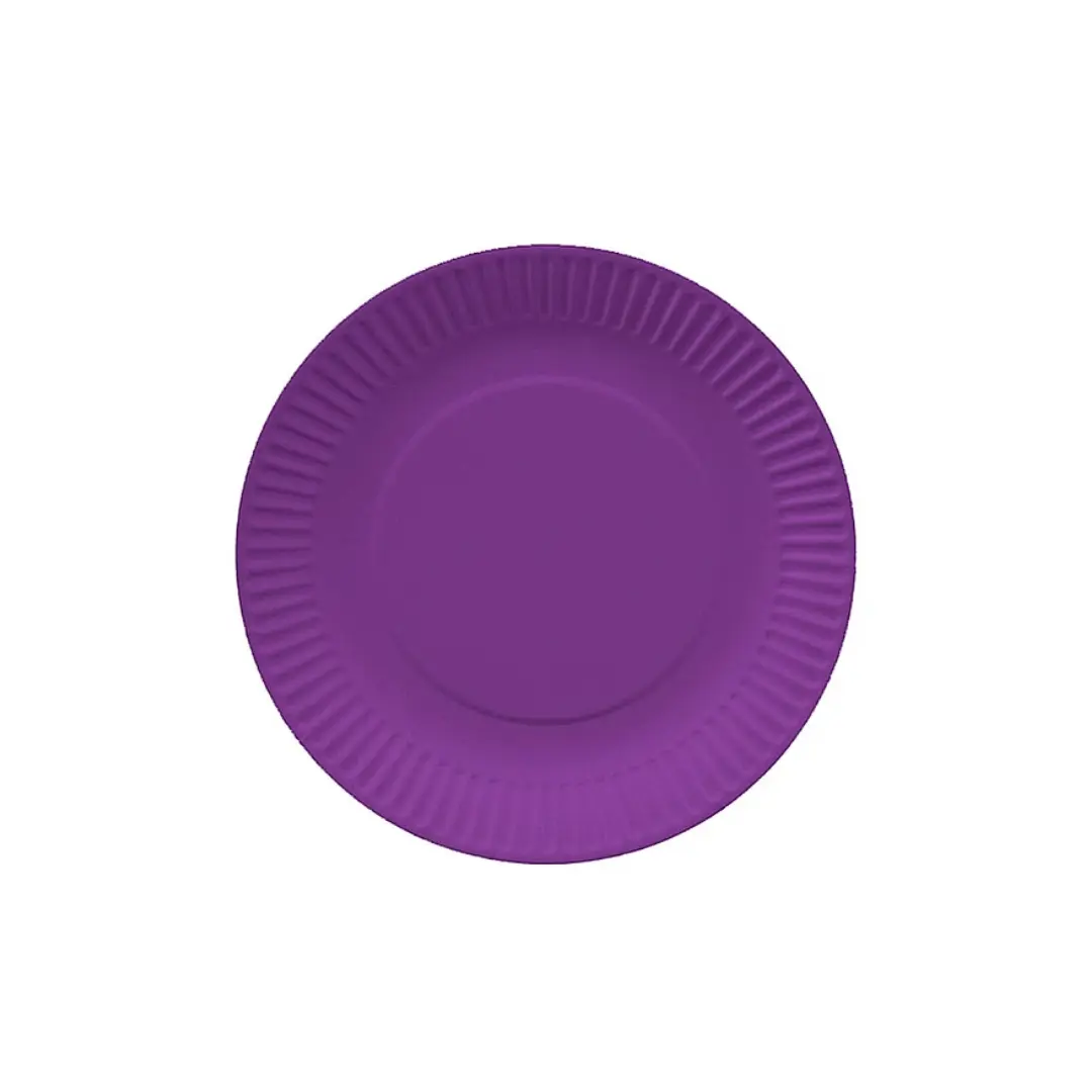 Plato cartón 18cm morado 10un