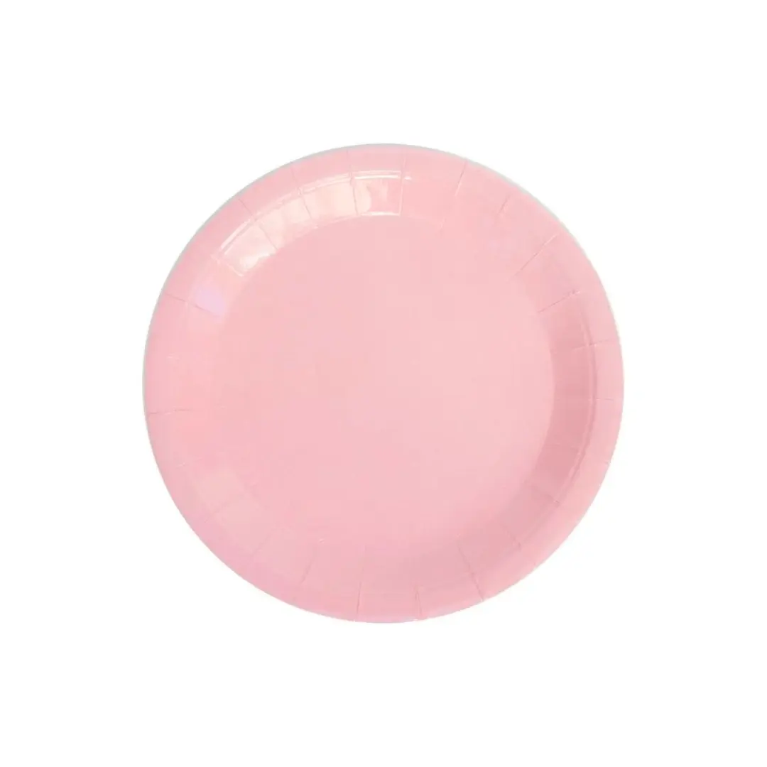 Plato cartón 18cm rosado 10un