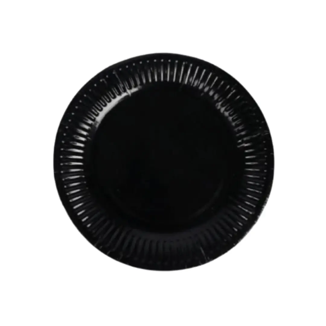 Plato cartón 18cm negro 10un