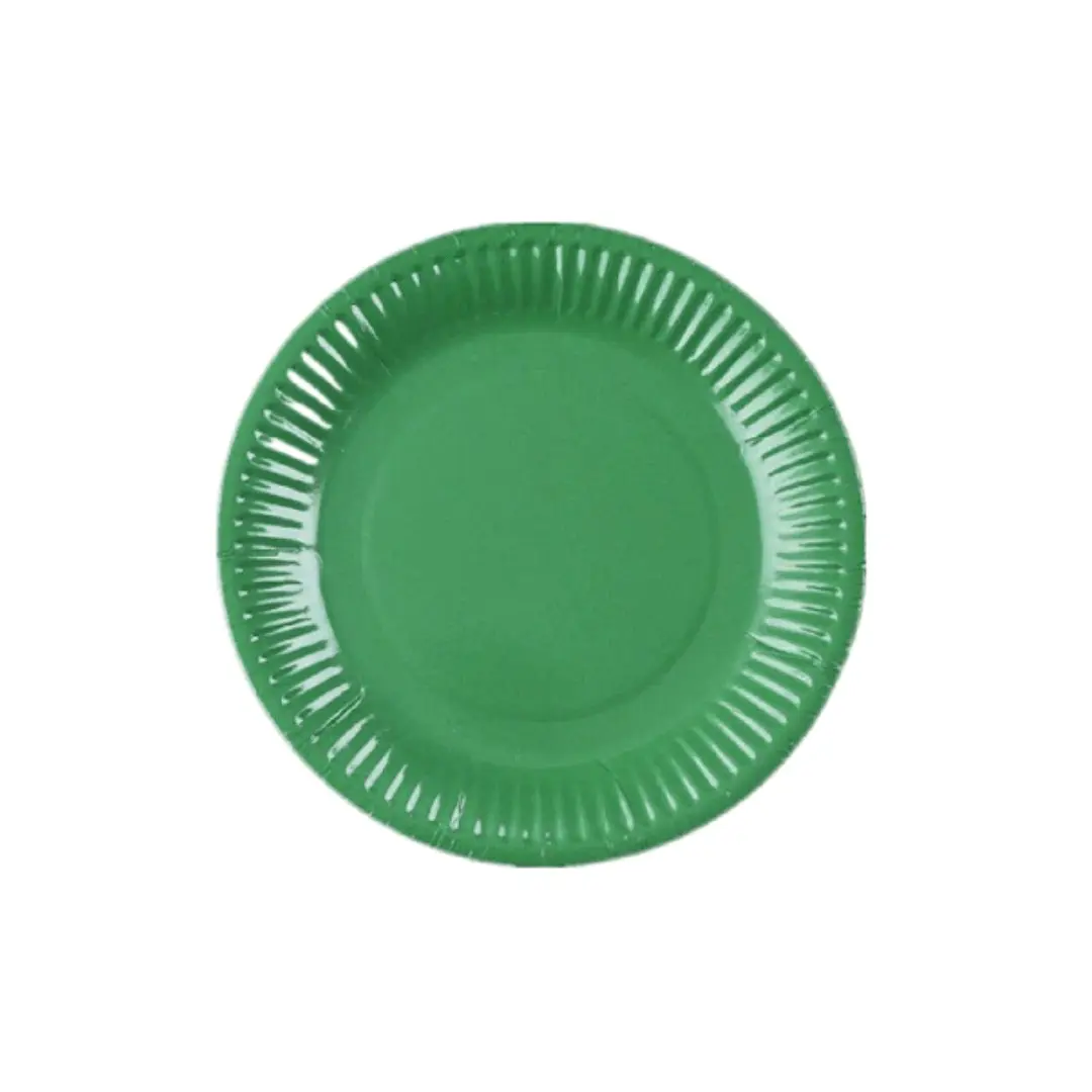 Plato cartón 18cm verde 10un