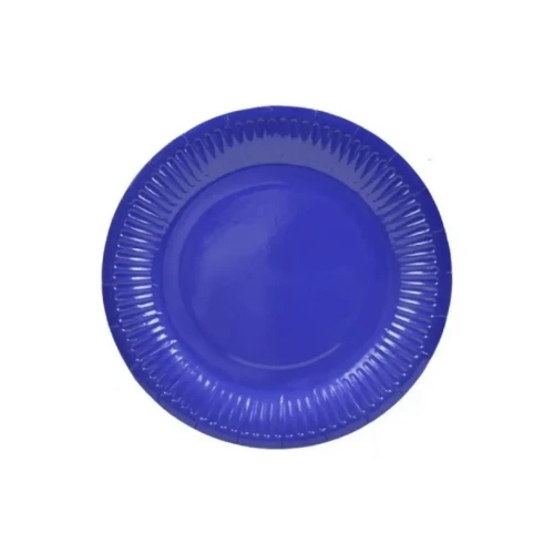 Plato cartón 18cm azul 10un
