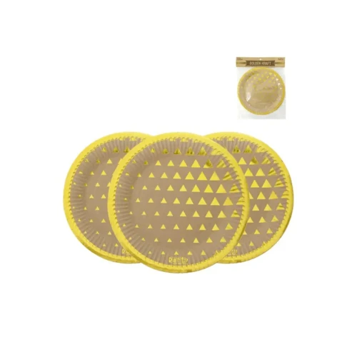 Plato cartón 18cm golden kraft 6 un