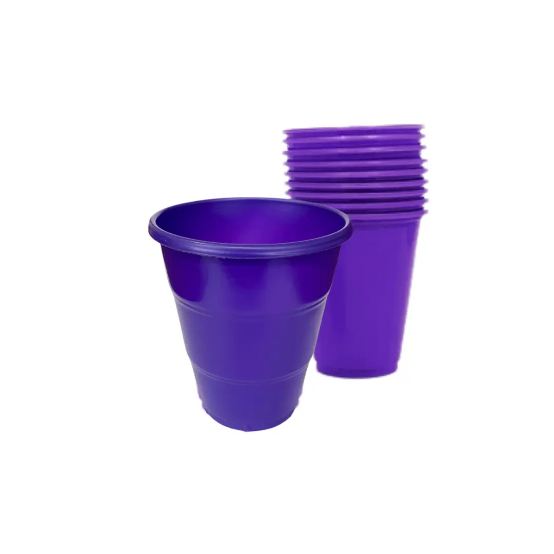 Vasos 7oz plásticos morados 25un