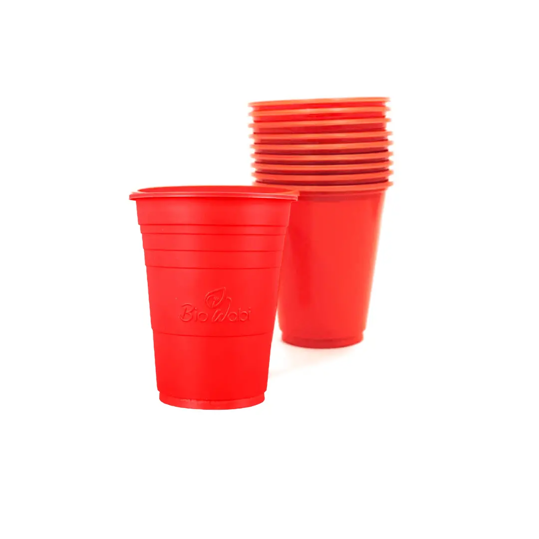 Vasos 7oz plásticos rojos 25un