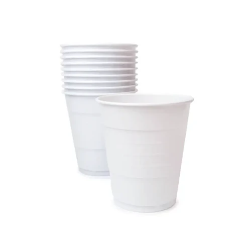Vasos 7oz plásticos blancos 10un