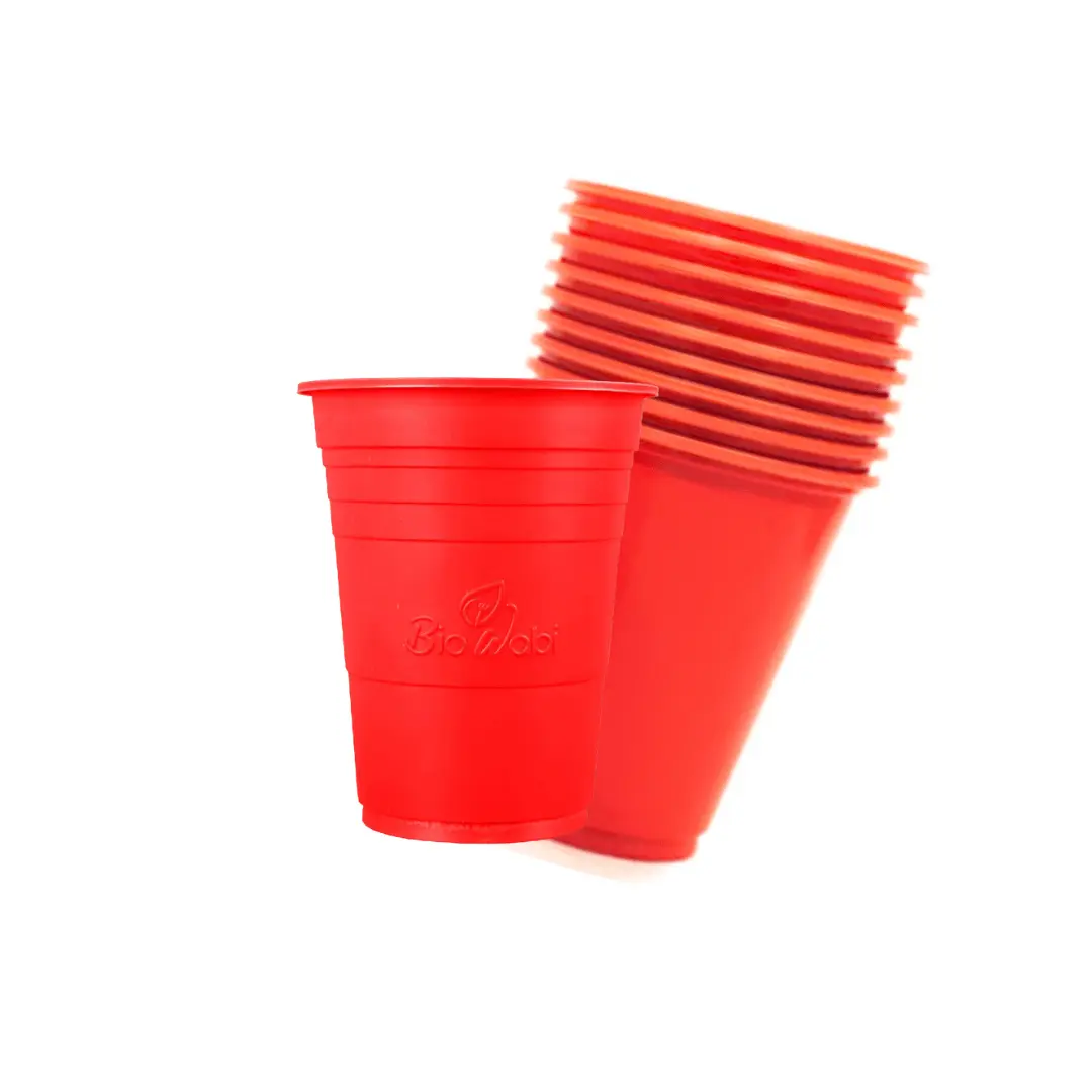 Vasos 7oz plásticos rojos 10un