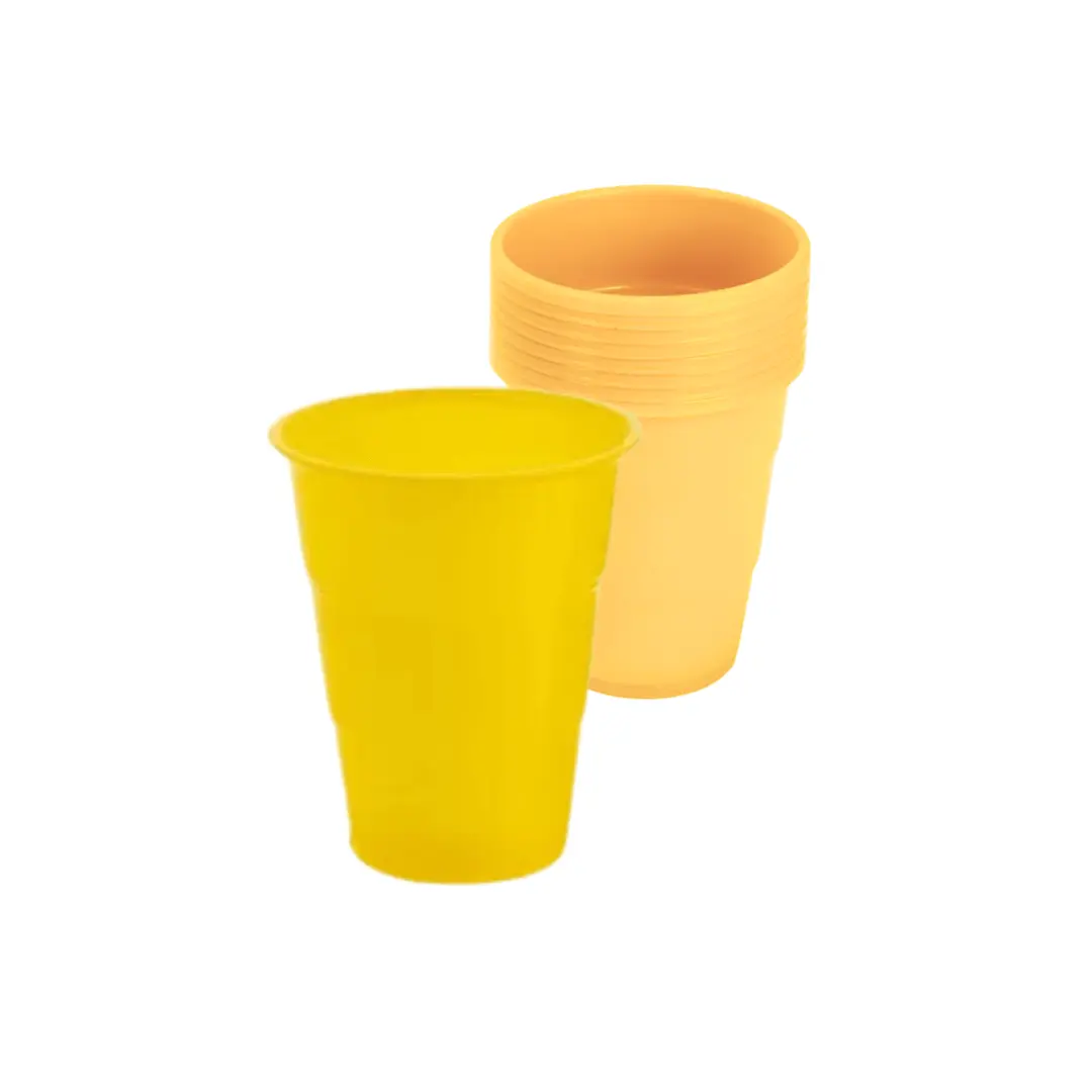 Vasos 7oz plásticos amarillos 10un