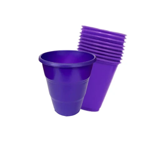 Vasos 7oz plásticos morados 10un