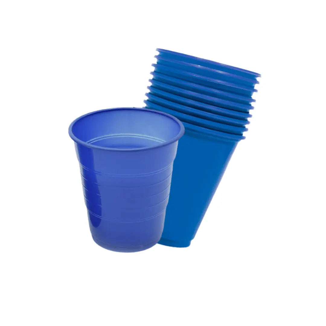 Vasos 7oz plásticos azules 10un
