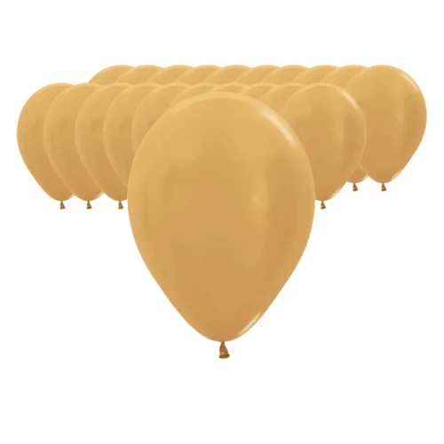 Globos perlados R9 látex dorado 25un