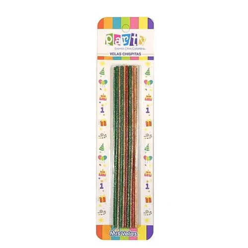 Velas glitter chispitas 18un