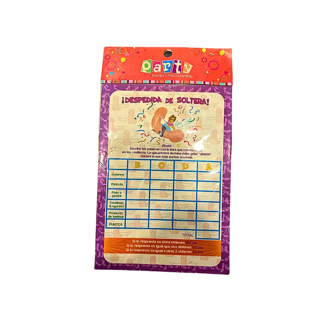 Juego despedida de soltera palabras 6un