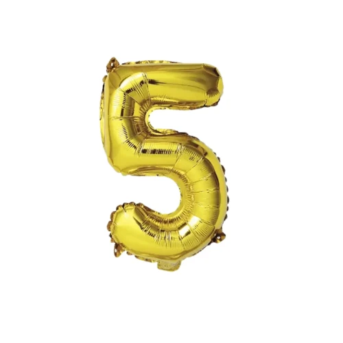 Globo número 5 dorado 32" un