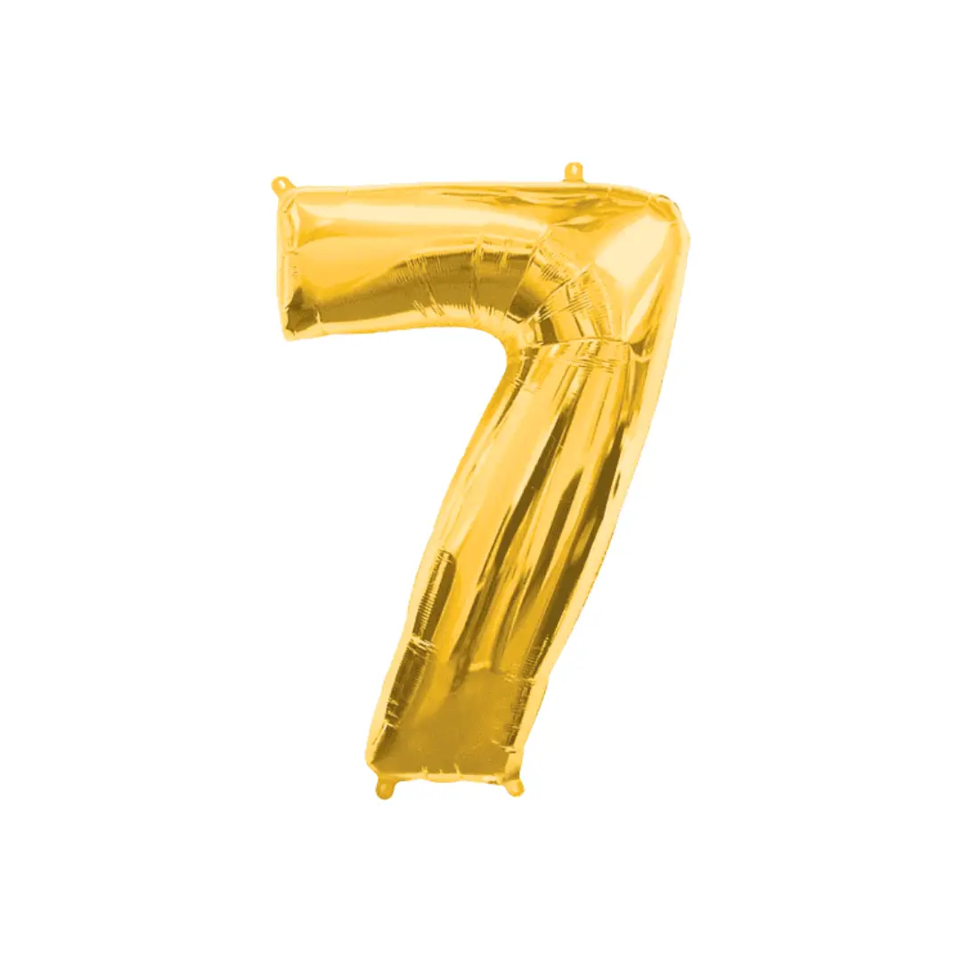Globo número 7 dorado 32" un