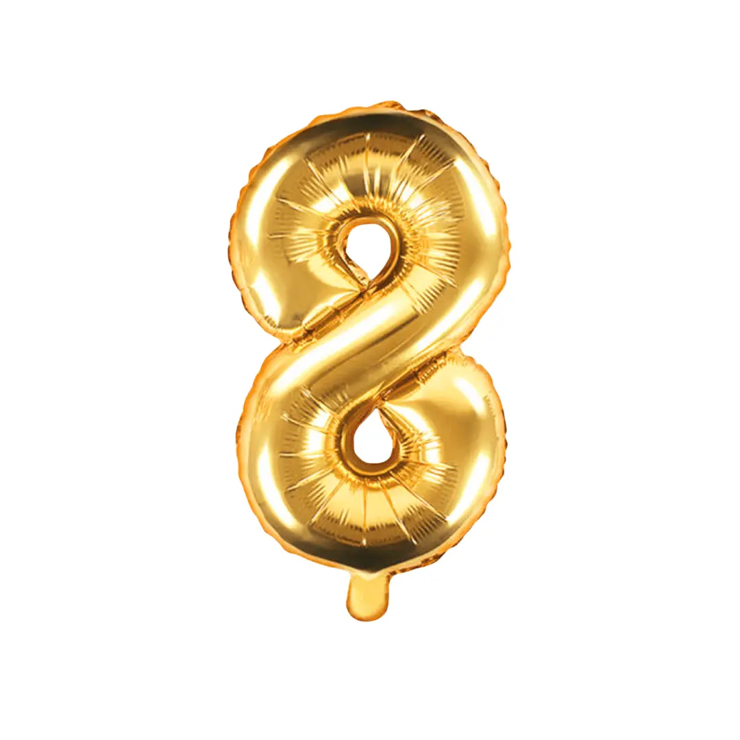Globo número 8 dorado 32" un