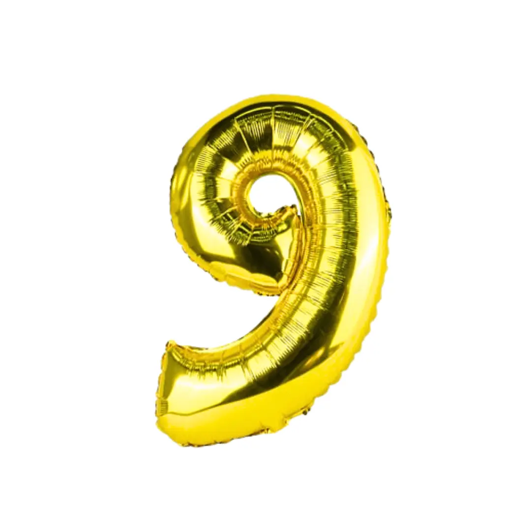 Globo número 9 dorado 32" un