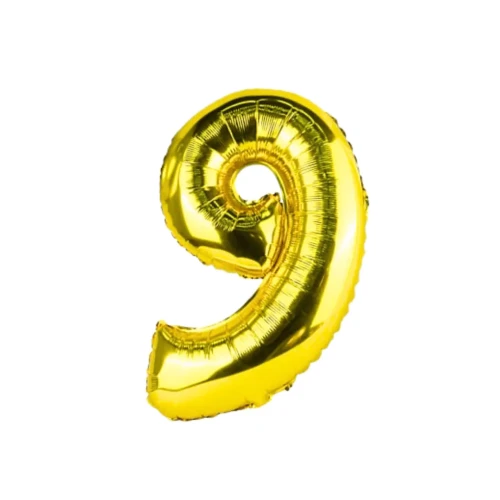 Globo número 9 dorado 32" un